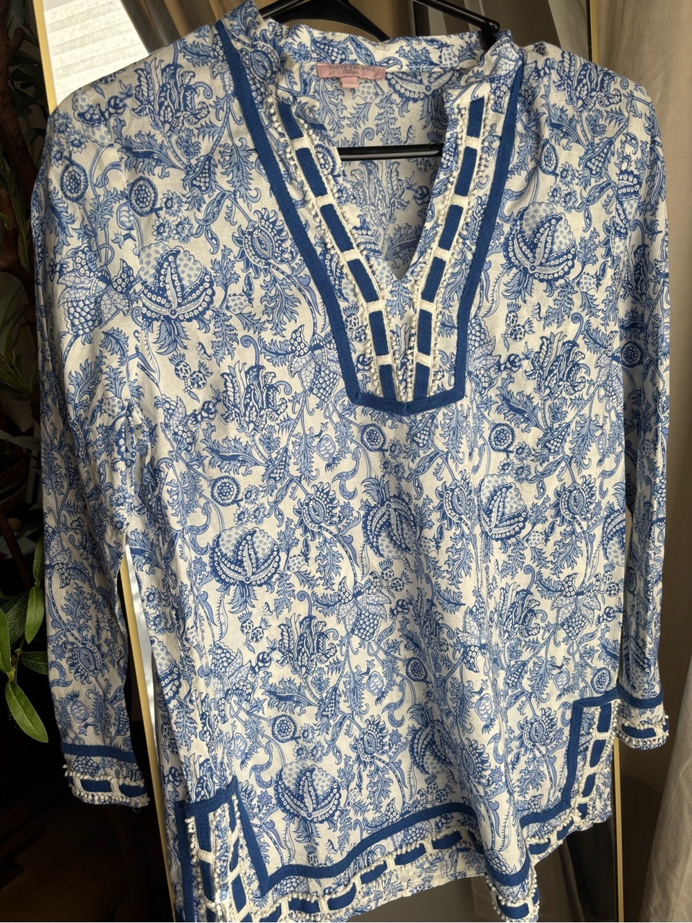 Saint Tropez West Blue and White Paisley Tunic
